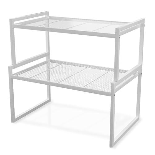 BlisXybion Set of 2 Cabinet Organizers 12.8''W 44 LBS Load Capacity Heavy Duty Kitchen Pantry Shelves Counter Countertop Storage Racks