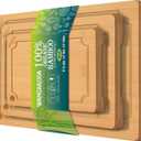 Durable Bamboo Cutting Boards for Kitchen  3-Piece Set with Deep Juice Grooves, Carbonized Surface & Heavy-Duty Design, Perfect for Charcuterie, Meat, and Vegetables