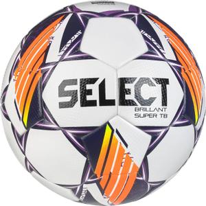 Select Brillant Super TB Soccer Ball (5, White/Purple/Orange V24)