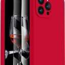 FireNova Designed for iPhone 15 Pro Max Case, Silicone Upgraded [Camera Protection] Phone Case with [2 Screen Protectors], Soft Anti-Scratch Microfiber Lining Inside, 6.7 inch, Deep Red