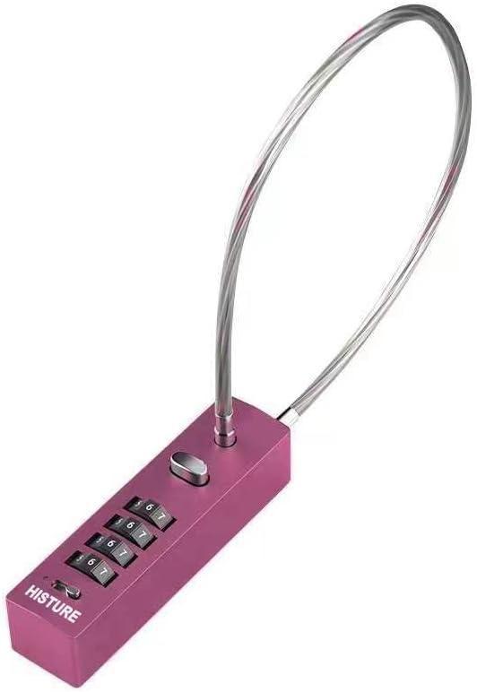 gate Locks for Outdoor Fence gate Lock Locker Lock Bike Lock Cable Chain Lock Combination Lock Outdoor(Pink)