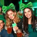 4 x St. Patrick's Day Shamrock Bow Headband for Women Girls Glitter Green Clover Leaf Headband Hair Band Irish Saint Patrick Party Festival Parade Accessories (Green)