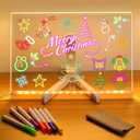 Led Note Board with Colors, Up Acrylic Message Board, Glowing Acrylic Dry Erase Board, Led Boards to Write On,Led Drawing Board Large(11.8 * 7.9in)