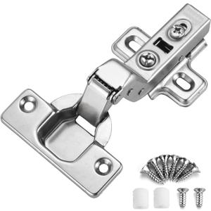 KIMDOT Inset Frameless Cabinet Hinges Soft Close Clip on Plate Concealed Heavy Duty Door Hinges 2PCS