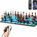 2Pack 3 Tier LED Lighted Liquor Bottle Display Shelf - 60" Total Length,RGB Countertop Bar Shelf with RF & App Control,7 Static Colors Music Sync,Timer,Lighted Bottle Shelf for Home &Commercial Use, 3 Tier 60" Total Length 