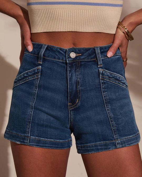 Women's Mid-Rise Slim fit Denim Shorts, Size XL