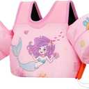 MoKo Toddler Swim Vest for Kids 13-30/20-50/22-66lbs, Swim Arm Floaties Cartoon Swimming Water Wings Pool Float Vests Sleeves Shoulder Straps Arm Band for Children Learn to Swim (Mermaid)