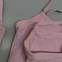 QBGJTD Womens Workout Sets Two Piece Cross Back Tank Top Matching High Waist Leggings Sets Gym Outfits Work Out Clothes (Medium, Pink)