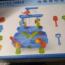 3-Tier Sand and Water Activity Table for Kids 3-8, Sensory Play Table with Waterfall Design & Beach Toy Set, Outdoor Backyard Playset for Toddlers 2-6, Great Birthday Present