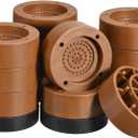 uxcell Round Furniture Risers 4 Set, Height 3.35" Adjustable Bed Lifts Risers for Bed Frame, Table, Desk, Couch Leg, Chair Risers, Supports 1300 Lbs, Brown