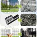 Garden Fence Animal Barrier with Gate 40in(H) x23ft(L) 10Panels Heavy Duty Metal Wire No Dig Decor Fencing,Tall Outdoor Dog Safety Fences with Stake,Temporary Edging for Yard
