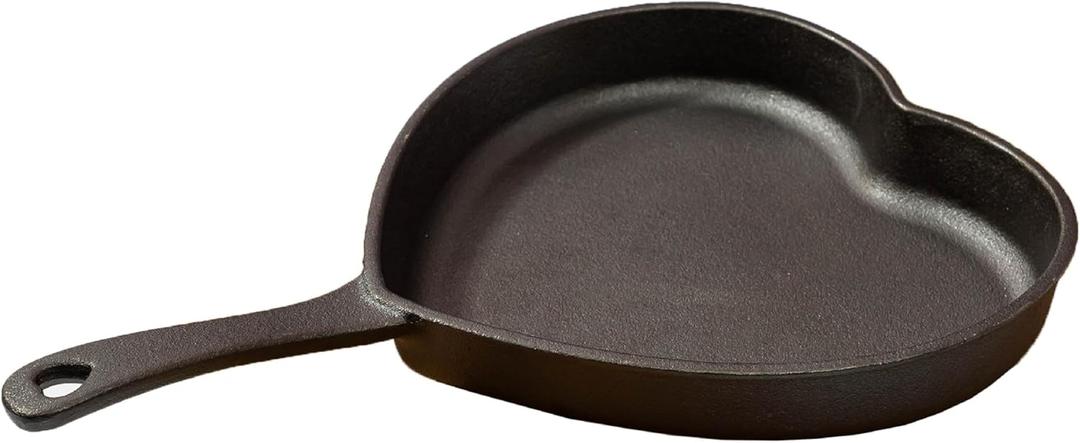 Paris Hilton Pre-Seasoned Cast Iron Heart Skillet Pan, Heavy-Duty Frying Pan for Cooking, Baking & Searing, Oven Safe, Stovetop Compatible, 10-Inch (Black)