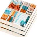 FAMILY PACKDrawer Organizer Clothes, 20 Pack Dresser Organizer Bins for Baby Clothes - Underwear Bra Sock Organizer - Fabric Closet Organization and Storage Dividers for Nursery Bedroom Dorm (Beige)