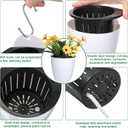 Amyhill 16 Pcs 5'' and 4.33'' Self Watering Hanging Planter for Indoor Plants Wall Planter with Hook and Absorbent Cotton Rope Wall Plant Holder Wall Mounted Planters White Flower Pots for Garden