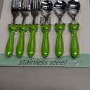 ANNOVA Kids Silverware 6 Pieces Set Children's Flatware - Stainless Steel Cutlery - 3 x Safe Forks, 3 x Dinner Spoons - Safe Toddler Utensils Without Knives for Lunch Box BPA Free (Frog x 6 PCS)