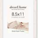 DecorUhome Solid Oak Wood 8.5 by 11 Picture Frame, Display Pictures 6x8 with Mat or 8.5x11 without Mat, Wall & Tabletop Display Picture Frame, White, 1 Pack