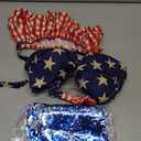 4th of July Porch Goose Outfits,3 Pcs Goose Outfit Set with Bow Headband,Bikini Skirt and Swim Ring,Fits 23-Inch Lawn Goose Statue,Patriotic Porch Goose Clothes for Yard Garden Patio Decor