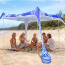 2PM SPORTS Beach Tent Canopy with UPF50+ UV Protection, Outdoor Large Beach Sun Shade Shelter for Family Picnic Camping Travel Shore Fishing, 8 Sandbags, Sand Shovel (Areca Palm, 10x10 FT)