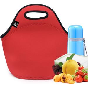 LOVAC Neoprene Lunch Bag, Thick Insulated Lunch Bag - Durable & Waterproof Lunch Tote With Zipper For Outdoor Travel Work(Red)