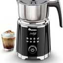 IAGREEA 8 in 1 Large Electric Milk Frother, 21oz/ 600ml Detachable Frother Steamer, Automatic Hot & Cold Foam Maker for Latte, Cappuccino, Hot Chocolate, Matcha, Dishwasher Safe, Stainless Steel Jug