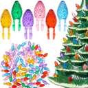 Boao 120 Pcs Ceramic Christmas Tree Replacement Lights Clear Plastic Flame Peg Bulbs Accessories for Ceramic Christmas Trees and DIY Projects(Multicolor,Medium)