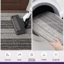 DEXI Dirt Trapper Door Mat, 20x31 Washable Doormat, Dirt Resistant and Absorbent, Easy Clean Low-Profile Floor Rugs for Entryway, Front Door, and Inside Entrance, Striped Grey