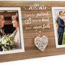 Wedding Gifts, Bridal Shower Gifts for Bride to Be, Wedding Picture Frame for Couple - Double 4x6 Pictures Frame - Wooden Couples Newlyweds Picture Frame with Heart (Mr Mrs)