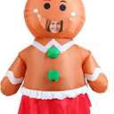 Togake Inflatable Gingerbread Costume Adult Christmas Blow Up Outfit Unisex Giant Halloween Xmas Cosplay Party Blowup Suit for Men and Women