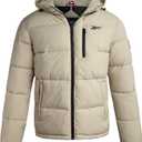 Reebok Mens Jacket - Weather Resistant Winter Jackets for Men Quilted Warm Coat Puffer Jacket with Hood and Pockets