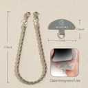Metal Phone Wrist Strap Stainless Steel Phone Lanyard Metal Chain Smartphone Strap Wristlet Lanyard Bracelet Charm (Twisted/Silver)