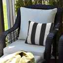 LVTXIII Outdoor Throw Pillows 18x18 Patio Waterproof Square Pillows with Piping Fade Resistant Accent Pillow for Spring Summer Garden Decoration, Set of 2, Cabana Black