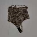 SUUKSESS Women Sexy Square Neck Thong Bodysuit Backless Cami Bodysuit Top (Large, 01 Leopard)