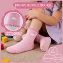 Toddler Girls Ruffle Socks Non Slip Grip Heart Frilly Socks Cute Cotton Grippy Dress Crew Socks for Kids 12 Pairs