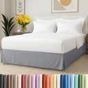Pleated Bed Skirt Twin Size - 3 Sided Pleated Bed Skirt Twin - Ultra-Soft, Easy Fit with 12 Inch Tailored Drop - Hotel Quality, Wrinkle & Fade Resistant - for Women, Men, Kids and Teens - Light Grey
