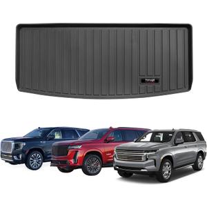 Custom for 2021-2025 2026 Chevy Tahoe/GMC Yukon (Not XL)/Cadillac Escalade (Not ESV) Cargo Mats Trunk Liner All Weather TPE Protection Mat Accessories (for 2021-2026 Chevy Tahoe/Yukon/Escalade)
