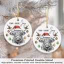 5 x Highland Cow Ornament - Farmhouse Christmas Ornaments - Double-Sided Printed Ceramic Ornament for Christmas Tree Decoration