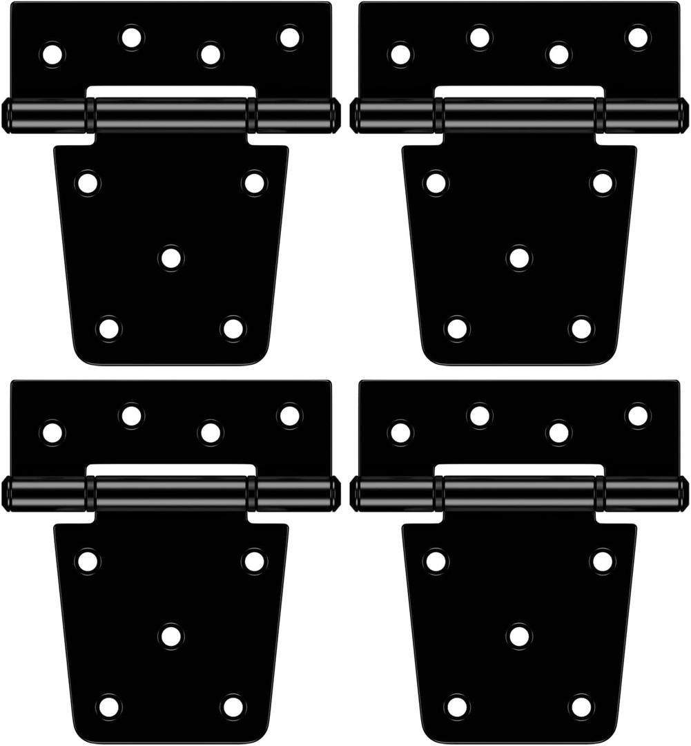 3.5 Inch Heavy Duty Gate Hinges, Extra Thick Black Shed Barn Door Hinges for Wooden Fences, Yard Gate, Vinyl Fence Gate, Garage, Gate Door Hinges for Indoor Outdoor (4 Pack) 3.5 Inch Heavy Duty Gate Hinges, Extra Thick Black Shed Barn Door Hinges for Wooden Fences, Yard Gate, Vinyl Fence Gate, Garage, Gate Door Hinges for Indoor Outdoor (4 Pack)