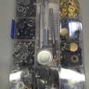 Qfun 120 Set Snap Fasteners Kit for Leather 12mm Metal Button Snaps Press Studs with 4 Setter Tools, 1 Hammer, 4 Color Leather Snaps for Clothes, Jackets, Jeans, Wears, Bracelets, Bags