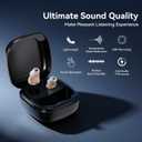 Invisible CIC Hearing Aids for Seniors, Rechargeable In-the-Canal OTC Hearing Amplifier with 3-Level Volume Control, DSP Noise Reduction, Portable Charging Case