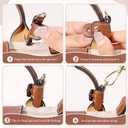 Leather Adjustable Shoulder Purse Strap Kit Replacement with Wide Belt Canvas Handbag Crossbody Strap for Longchomp Mini BagBrown Gold