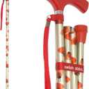 Switch Sticks Walking Cane for Men or Women, Foldable and Adjustable from 32-37 Inches, FSA and HSA Eligible (Poppies)