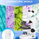 Compound Binocular Microscope for Adults, Professionals & Kids, 40X-2000X Magnification with LED Illumination, Mechanical Stage, WF10x & WF25x EyepiecesCompatible for Lab, School, Home Education