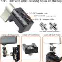 NATO Clamp Adapter Monitor Mount Quick Release NATO Rail Clamp with 1/4 and 3/8 Thread Holes for Camera Cage Handle Monitor LED Light Microphone Cold Shoe Magic Arm