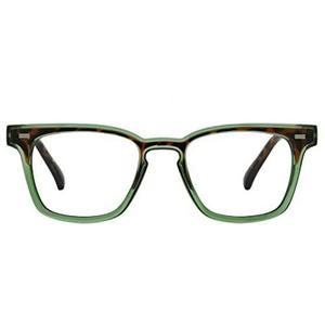 Peepers by PeeperSpecs Strut Square Blue Light Blocking Reading Glasses, Green/Tortoise, 48 + 1.75