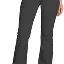 Houmous S-XXXL 29''31''33''35'' Inseam Women's Cotton Bootcut Pants Inner Pocket(Petite-29 Inseam-Grey, Medium)