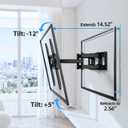 USX STAR UL Listed Full Motion TV Wall Mount Bracket for Most 32-70 inch TVs, Swivel Extend Tilting TV Mount, Max VESA 400x400mm, Holds up to 110 lbs & 16" Wood Studs with Hole Drilling Template