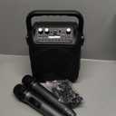 Karaoke Machine, Portable Bluetooth Speaker with 2 Wireless Microphones for Adults & Kids with Lights, Karaoke Microphone with PA System Supports USB/TF/FM/AUX for Home Party Home System Packages (Black)