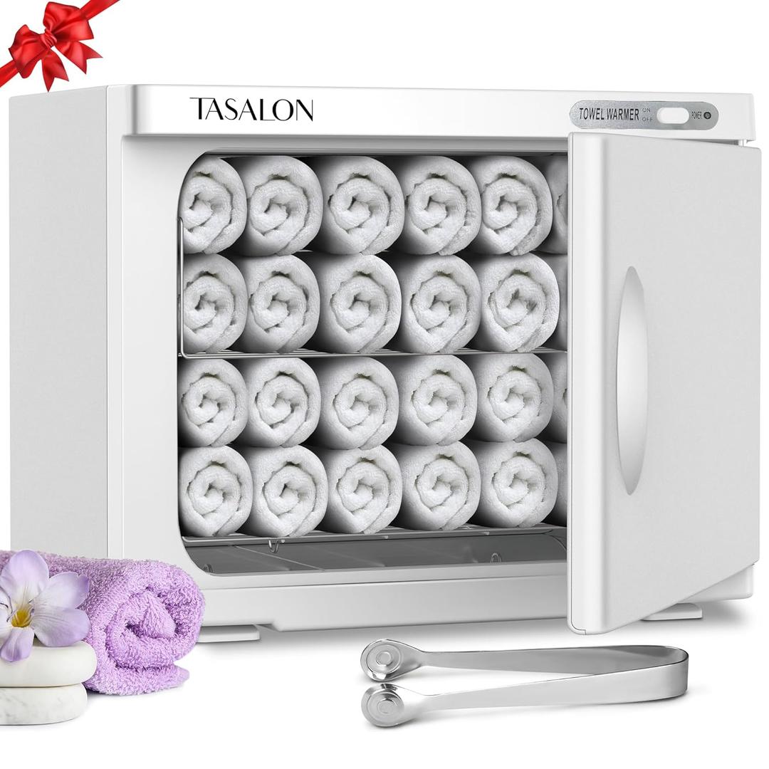 TASALON Professional Hot Towel Warmer Cabinet, 23L Large Capacity, Use for Facial Spa, Hair Beauty, Salon Equipment and Home, Perfect Temperature for Towel Warmer, Fits up to 72 Small Towels - White