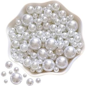 Lifestyle-cat 4 Size 330pcs Assorted Pearls Beads No Holes White Pearls Beads 5mm, 6mm, 8mm, 12mm Pearls for DIY, Table Scatter, Wedding, Birthday Party, Home Decoration