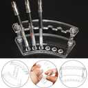 Clear Plastic Pen Holder Display Stand - 4 Pack, 6-Slot Organizer for Home Office & Store Use